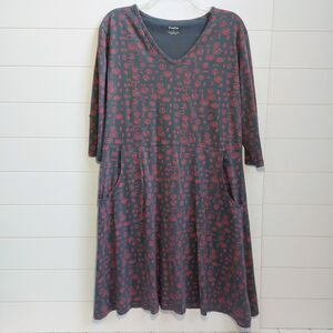 Svaha Rosalind Proofreading English Dress Women’s Large Organic Cotton Gray Red